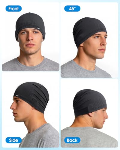Large Breathable Skull Cap Sweat Control Mesh for Men Women - Black, Gray, White