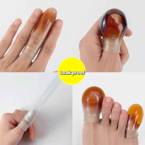 Waterproof Finger Protectors for Shower & Swimming - Comfortable, Durable, Reusable Silicone Sleeves Toe Cover for Nail Care & Nail Soaking (2 Large 1 Long)