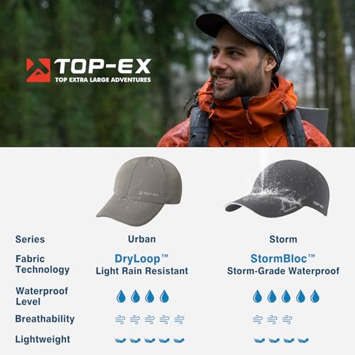 Oversized XL XXL Waterproof All Weather Performance Running Cap Recycled Unstructured Baseball Hat Urban Storm