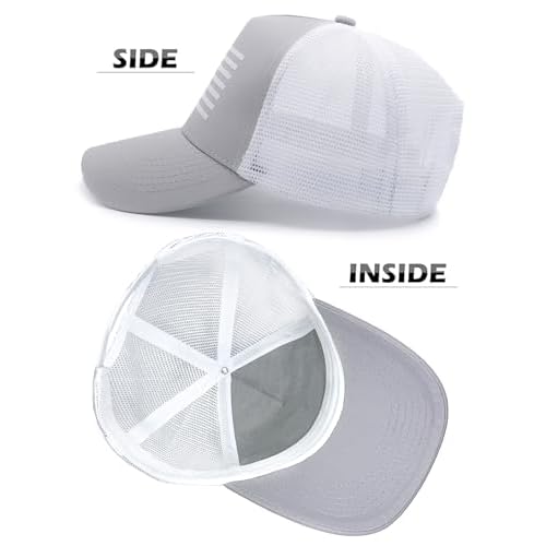 2 Packs American Flag Trucker Hat, Adjustable Mesh Snapback USA Flag Baseball Caps for Men Women