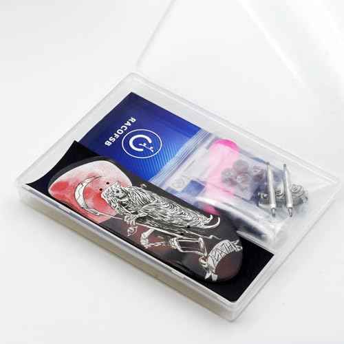 Pro Fingerboard 34mm Wooden Board Professional Finger Skateboard Trucks CNC Swirl Wheels (Death)