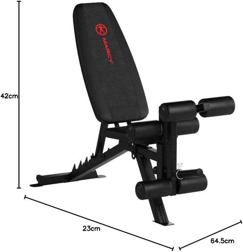 Marcy Adjustable 6 Position Utility Bench with Leg Developer and High Density Foam Padding SB-350,dark gray