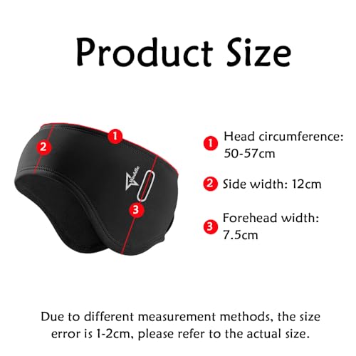 Winter Ear Warmers Headbands, Adjustable Sports Headband Ear Warmers, Winter Ear Covers for Women and MenSki Sport Headband for Men & Women, for Ski Running Cycling Workout