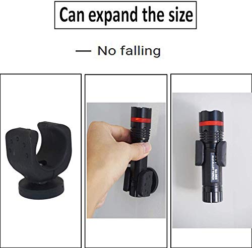 Magnetic Flashlight Mounts Set of 4 - Heavy Duty Rubber-Coated Bases for 30-43mm & 22-28mm Diameter Lights