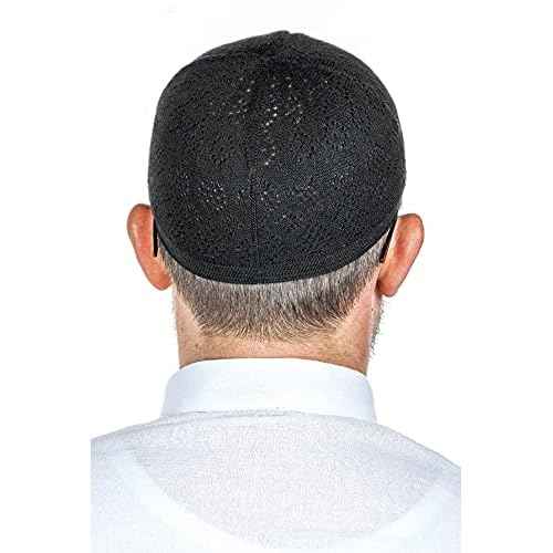ihvan online Turkish Muslim Knitting Kufi Hats for Men, Taqiya, Takke, Peci, Islamic Caps, Islamic Gifts, Standart Size