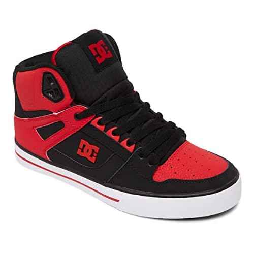 DC mens Pure High-top Wc Skateboard, Skate Shoe, Fiery Red/White/Black, 7 US
