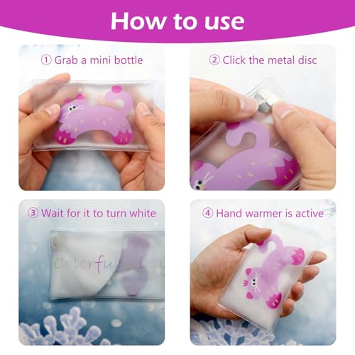 Hand Warmers Reusable, Reusable Heat Pack, Reusable Hand Warmers, Heat Packs for Hands, Heat Packs, Heat Packs for Cold Weather, Hand Click Gel Warmers, Instant Heat Packs (Pink)