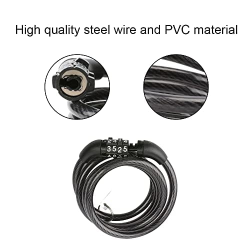 Combination Lock Safety Chain Lock Detachable Cycling Lock for Bike and Motorcycle and Gate Fence