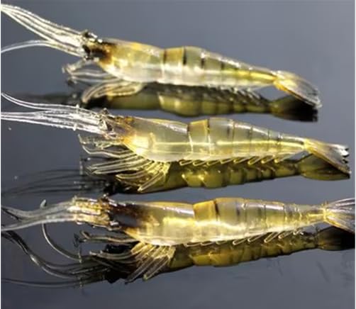 10 Pcs Soft Shrimp Bait Fishing Gear Simulation Fake Bait Grass Shrimp Lures Cost-Effective Convenient Soft Lures, Baits and Attractants(4cm)