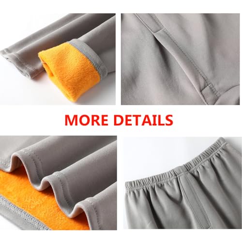 Men's Heavyweight Thermal Underwear Set Fleece Lined Base Layer Long Johns - Black, Large