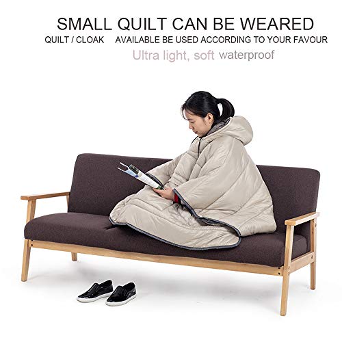 Wearable Hooded Blanket Sleeping Bag - Lightweight Thermal Cloak for Camping Hiking