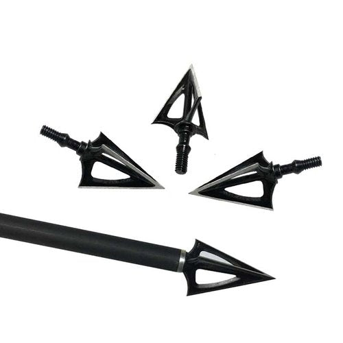 Bgary Broadheads 100 Grain Fixed Blades Archery Broadheads for Crossbow Recurve Bow and Compound Bow 12 Pcs Black