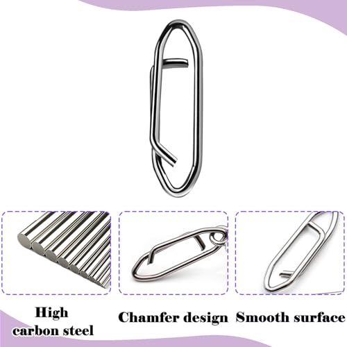 Natufish Power Fishing Clip - Fishing Speed Clips 50Pcs Stainless Steel Quick Change Connector,Link Split Rings Snaps for Lures Saltwater Size S# M# L# (Size S#)