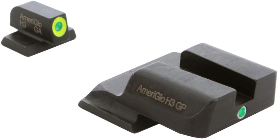 AMERIGLO i-Dot Sight Set, Compatible with Smith & Wesson M&P (Excludes .22, 380, Shield, EZ, Pro, C.O.R.E and Equalizer) | Front & Rear Night Sights with Green Tritium Lamps