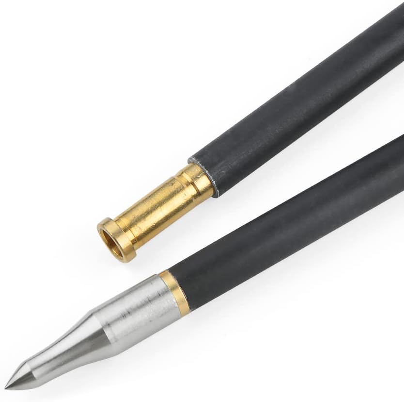 AMEYXGS 38-350 Grain Archery Arrow Copper Insert Screw Arrow Inserts Arrowheads Connector for Diameter .244"/6.2mm Arrow Shaft 6 Pack