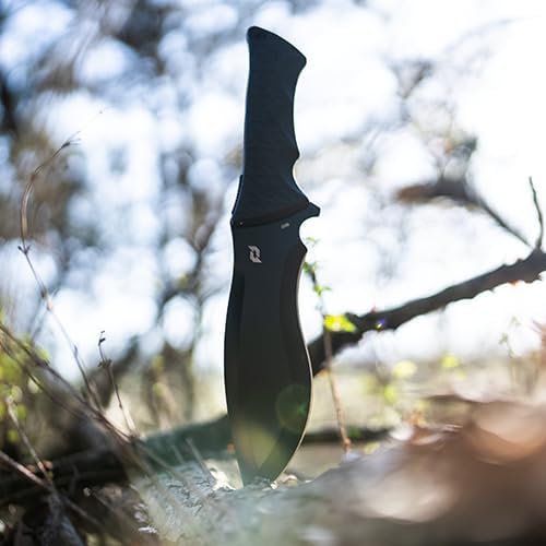 Schrade Delta Class Little Ricky Full Tang Fixed Blade with Titanium Coated 8Cr13MoV Stainless Steel Drop Point Re-Curve Blade for Outdoor Survival, Hiking