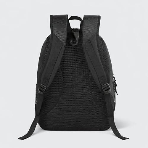 Large Black Sports Backpack with Ball & Shoe Compartments - Lightweight & Breathable