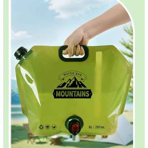 Outdoor Water Bag with Faucet, 2 Pcs Random Color 8 L(281 oz) Thick PE Folding Camping Water Bag for Outdoors