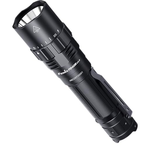 Fenix PD40R v3.0 Tactical Flashlight, 3000 Lumen USB-C Rechargeable Long Throw Police Duty Light with Lumentac Organizer