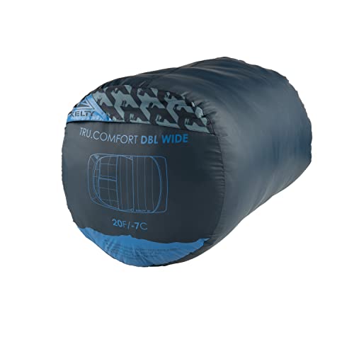 Kelty Tru.Comfort Doublewide 2P 20 Degree Sleeping Bag, Two Person, Synthetic Fill, Couples & Family Camping, Overlanding – Removable Blanket, Wider Than Queen Sized Bed, Updated 2023 (Pageant Blue)