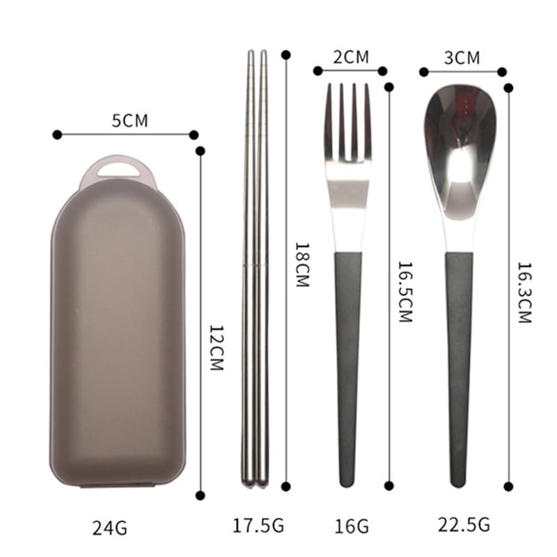 2Pack Folding Stainless Steel Cutlery Set with Case, Travel Foldable Collapsible Portable Tableware Utensil Spoon Fork Chopsticks for Picnic
