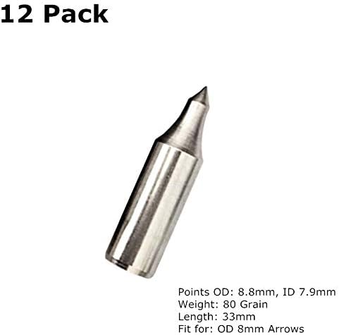 12pcs Archery Arrow Tips 75/100/125/150 Grain Field Points 5/16 inch Screw in Bullet Points Arrowheads Broadheads for Crossbow Recurve Bow Compound Bow Hunting Bow and Arrow Target Shooting Practice