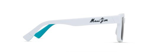 Maui Jim Hiapo AF Rectangle Sunglasses, Matte White/Neutral Grey Polarized, Extra Large