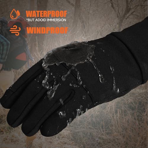 Winter Gloves Men Women Cold Weather: Thermal Waterproof Windprof Touchscreen for Runing Cycling Ski Hiking - Black