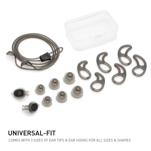 ADV. Eartune Aqua U Ear Plugs for Swimming Black Waterproof Silicone - Universal Fit with Lanyard