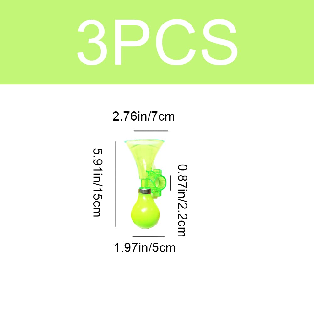 3 Piece Kids Bike Horn Air Horn Clown Bicycle Horn Plastic Scooter Bike Bell for Cart Kids Boys Girls