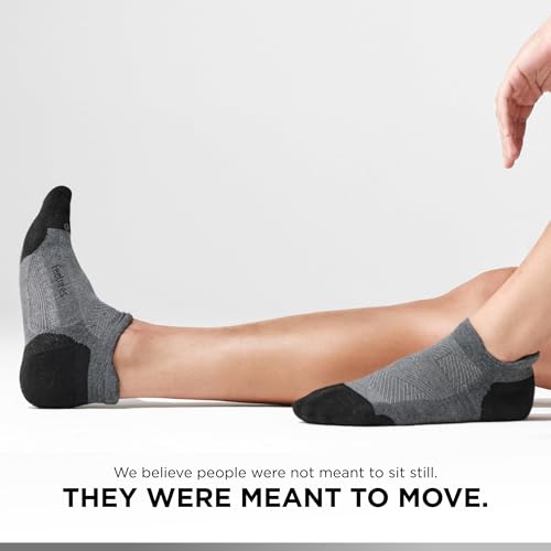 Feetures Elite Max Cushion No Show Tab Ankle Socks - Small, Gray - 1 Pair