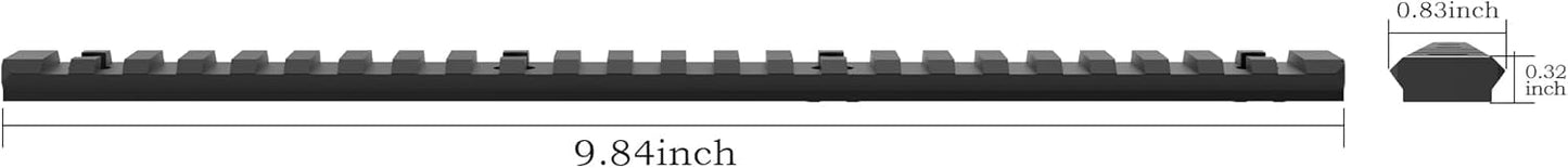24 Slot Aluminum 10 Inch Long Mlok Picatinny Rail Mount, T-Nuts & Screws & Hex Wrench Included (MK24)