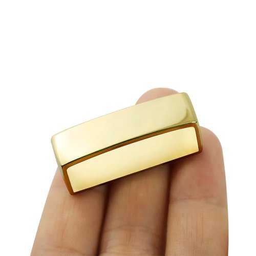 TANJUN 2pcs Belt Loop Keepers 28mm-30mm Metal Belt Loops Anti-Slip Frosted Black Men's Belt Buckle Accessories (Gold)