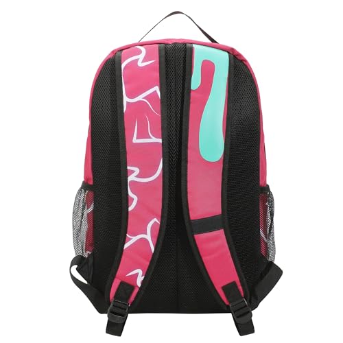 Godzilla Pink Backpack with Laptop Sleeve - Large Graphic Design - 17.5 Inch Bookbag - Pink & Black