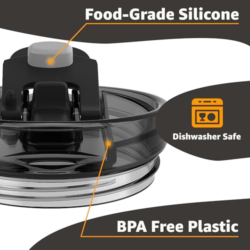 Jmoe USA 40 oz Replacement Lid For Yukon Fit Forty Tumbler With Handle | 2 in 1 Straw Lid | Made of BPA Free Tritan Plastic | 100% Leakproof Design | Dishwasher Safe (2-Pack)