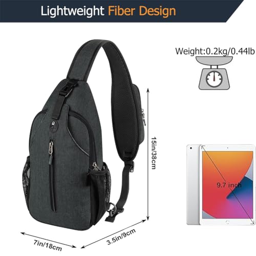 Tautrophen Crossbody Sling Bag Chest Daypack Small Shoulder Backpack Casual Multipurpose for Hiking Travel Men Women