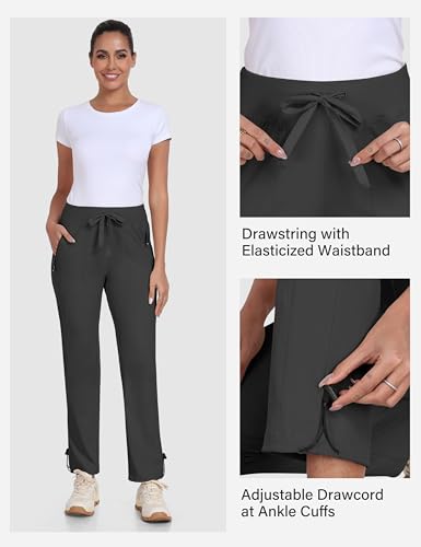 Women's Lightweight Hiking Pants Waterproof Quick Dry Joggers with Zipper Pockets