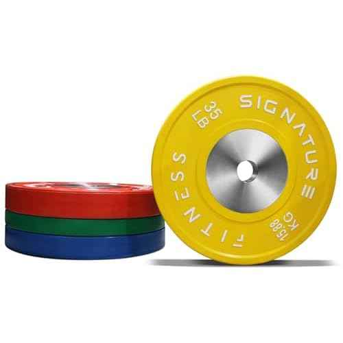Fitvids 2" Olympic Competition Bumper Plate with Steel Hub for Strength Training and Powerlifting - Minimal Bounce