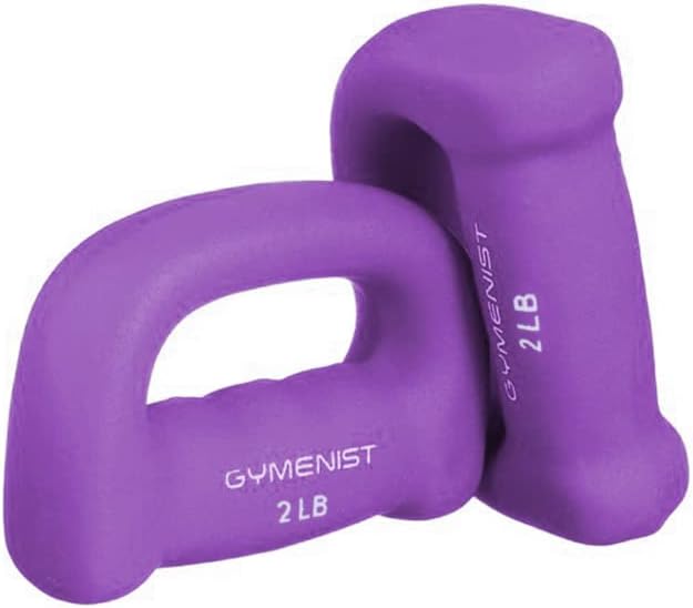 GYMENIST Set of 2 Hand Shaped Neoprene Exercise Workout Jogging Walking Cardio Dumbbells Pair