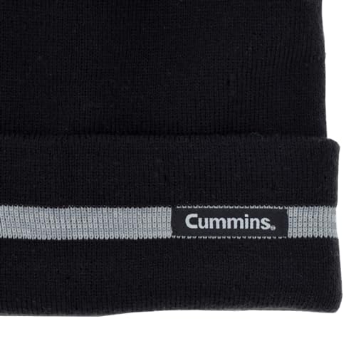 Cummins Black Cuffed Beanie with Reflective Stripe