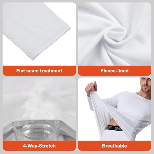 Men¡¯s Thermal Compression Shirts Long Sleeve Athletic Base Layer Top Fleece Lined Cold Weather Undershirt for Workout