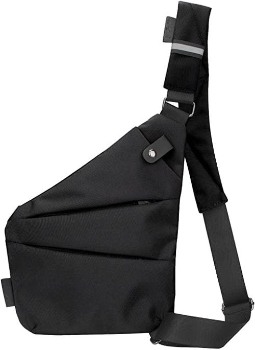 Vevogem 2023 New Personal Flex Bag - Fashion Anti-thief Slim Sling Bag, Side Crossbody Backpack for Outdoor (Black, Left)