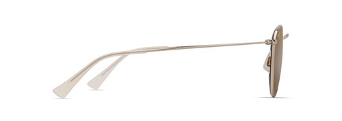 Maui Jim Pukaua Round Sunglasses, Shiny Light Gold W/Yellow/Hcl Bronze Polarized, Medium