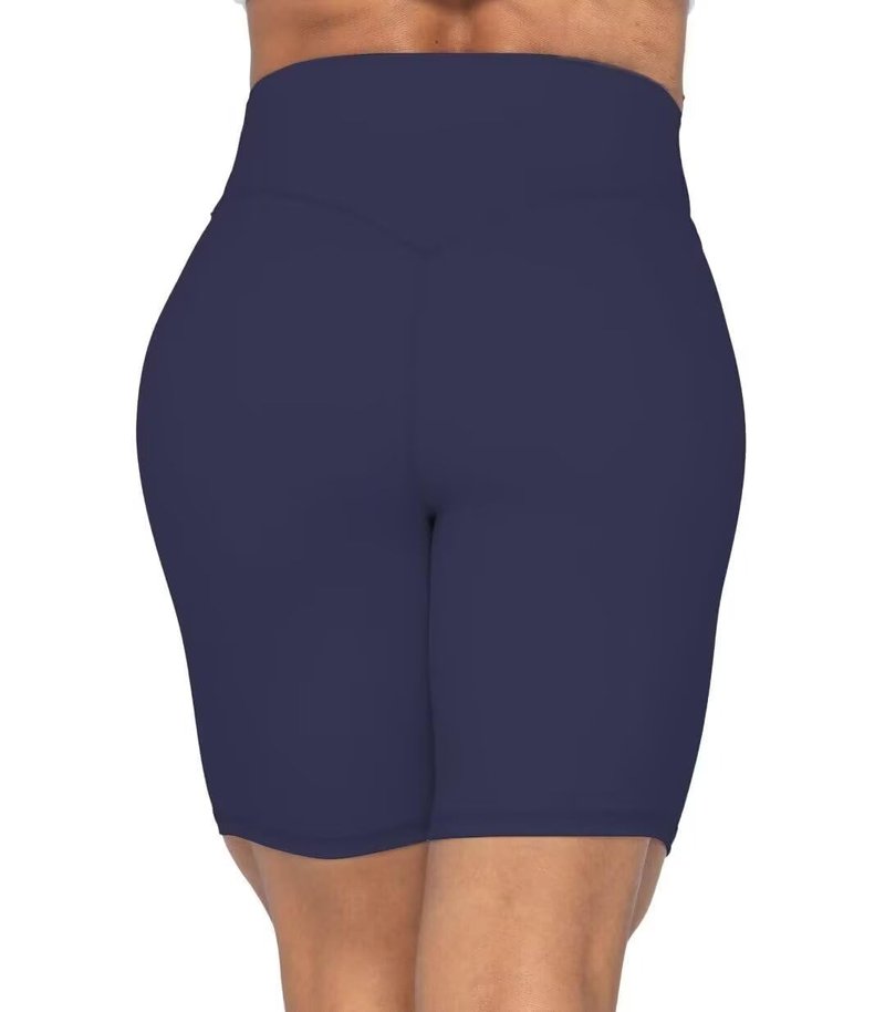 Sunzel No Front Seam High Waist Biker Shorts for Women, Squat Proof Yoga Workout Gym Bike Shorts 8" Inseam Ash Blue Medium