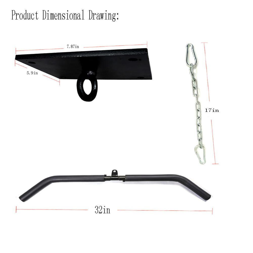 Multifunctional Hanger for Hanging Crossbars or Sandbags, Ceiling Mounted Ceiling Tie Rods (Black)