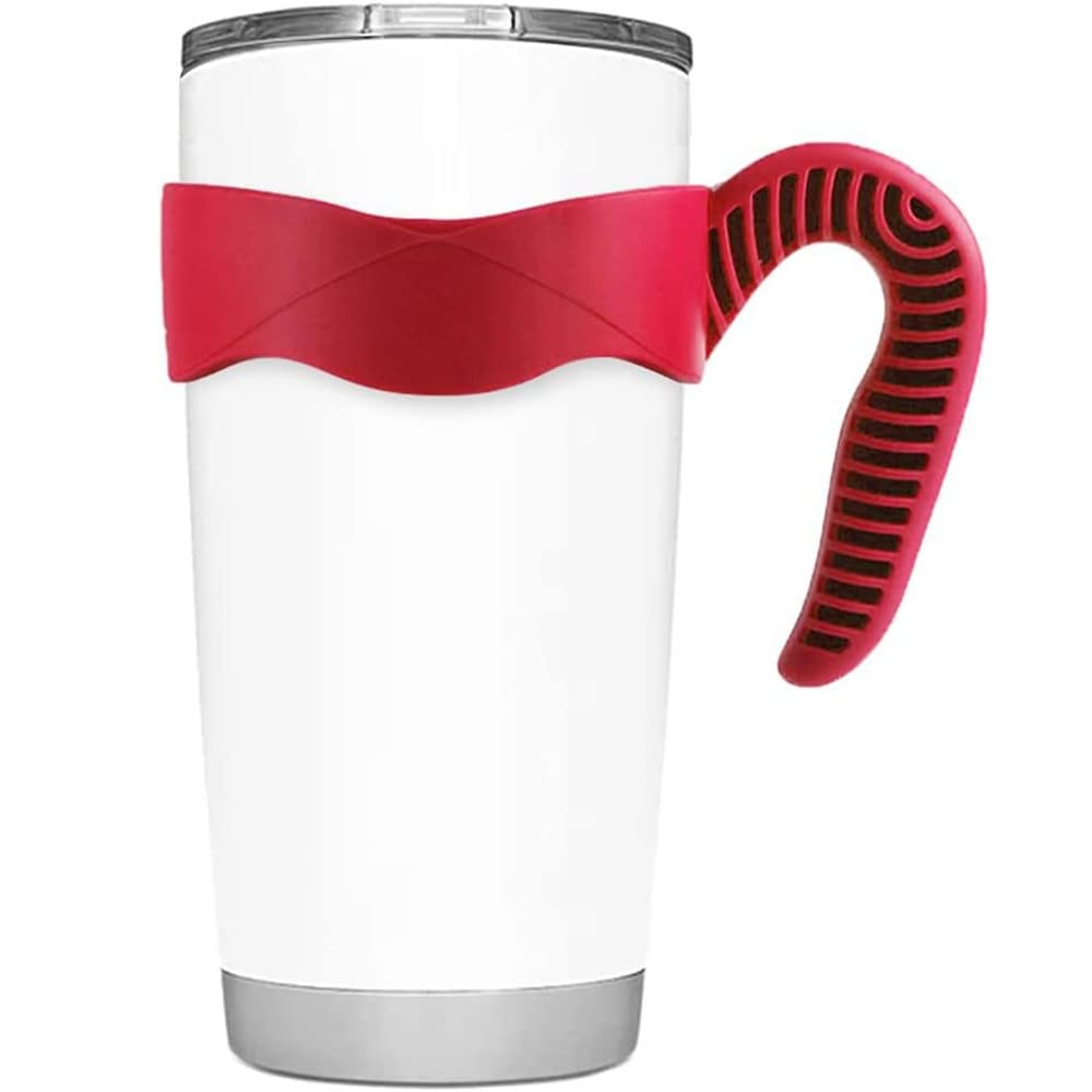 Hyturtle 1Pcs Stylish and Functional Red Tumbler Handle Fits For 20 OZ YETI Tumbler - Secure Grip, Lightweight, Dishwasher Safe - Ideal for Travel and Outdoor Activities - BPA Free
