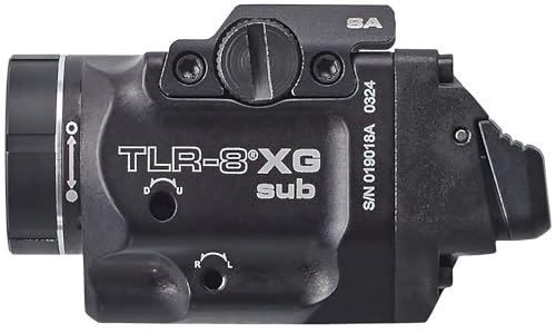 Streamlight 69439 TLR-8 X G sub 500-Lumen Rail-Mounted Tactical Weapon Light with Integrated Green Aiming Laser Exclusively for Springfield Armory Hellcat Only, Black