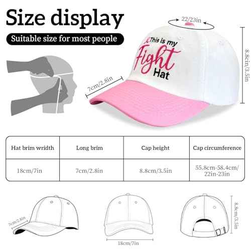 Ghazni Breast Cancer Gifts for Woman - Breast Cancer Awareness Accessories, Adjustable Hat Headwear for Women