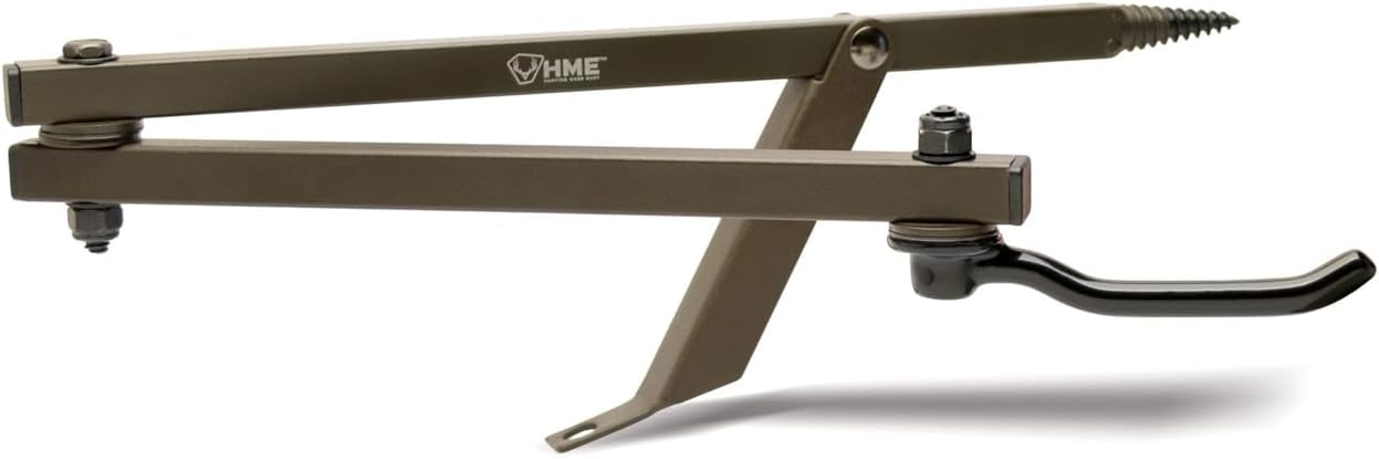 HME Easy-to-Attach Secure Tree Stand Pro Series Super Bow Hanger w/Usual and Dual-Prong Accessory Hooks, Super-Strong Machined Mounting Screw