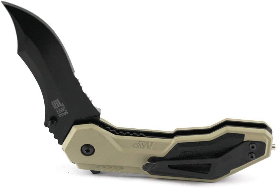 Smith & Wesson M&P SWMP1BSD 7.1in S.S. Assisted Folding Knife with 2.9in Serrated Clip Point Blade and Aluminum Handle for Tactical, Survival and EDC,Black